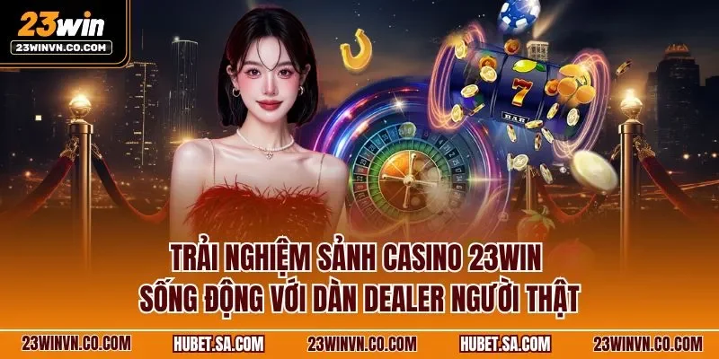 Trải nghiệm sảnh casino 23WIN sống động với dàn dealer người thật